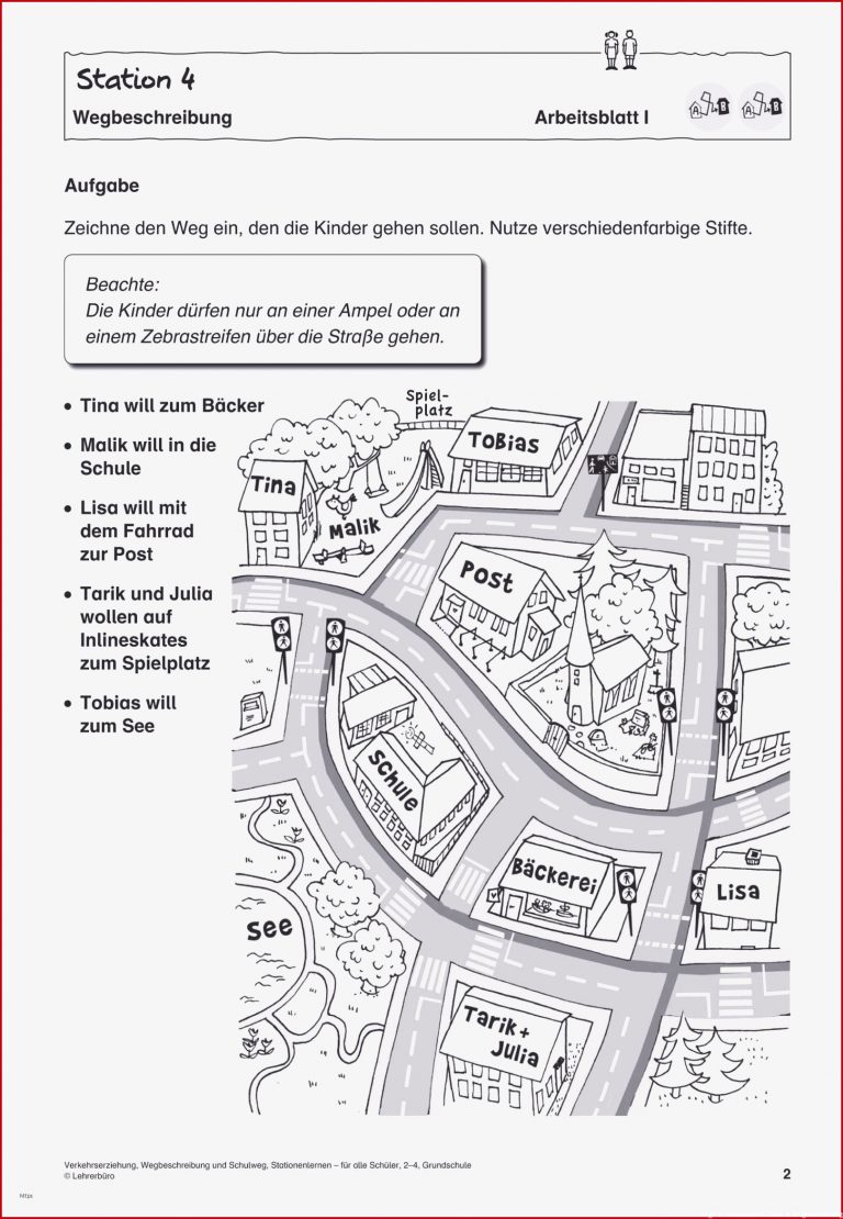 Unglaubliche Wegbeschreibung Arbeitsblatt