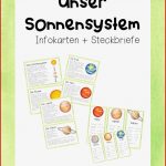 Unser sonnensystem Infokarten Und Steckbriefe