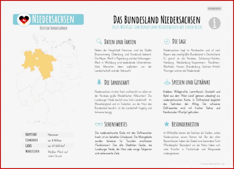 Unterrichtsmaterial Bundesland Niedersachsen MaterialGuru