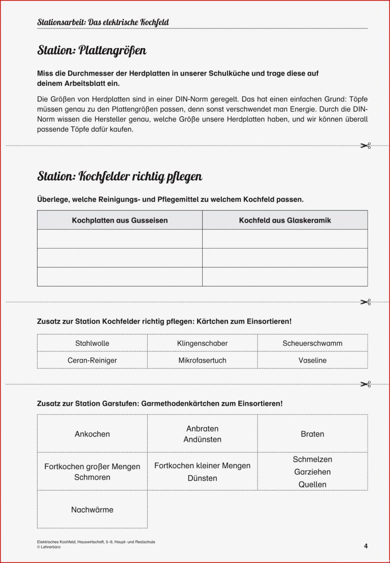 Unterrichtsmaterial Hauswirtschaft Kostenlos