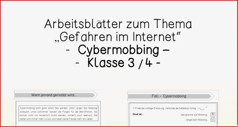 Unterrichtsmaterial Mobbing Arbeitsblätter Worksheets