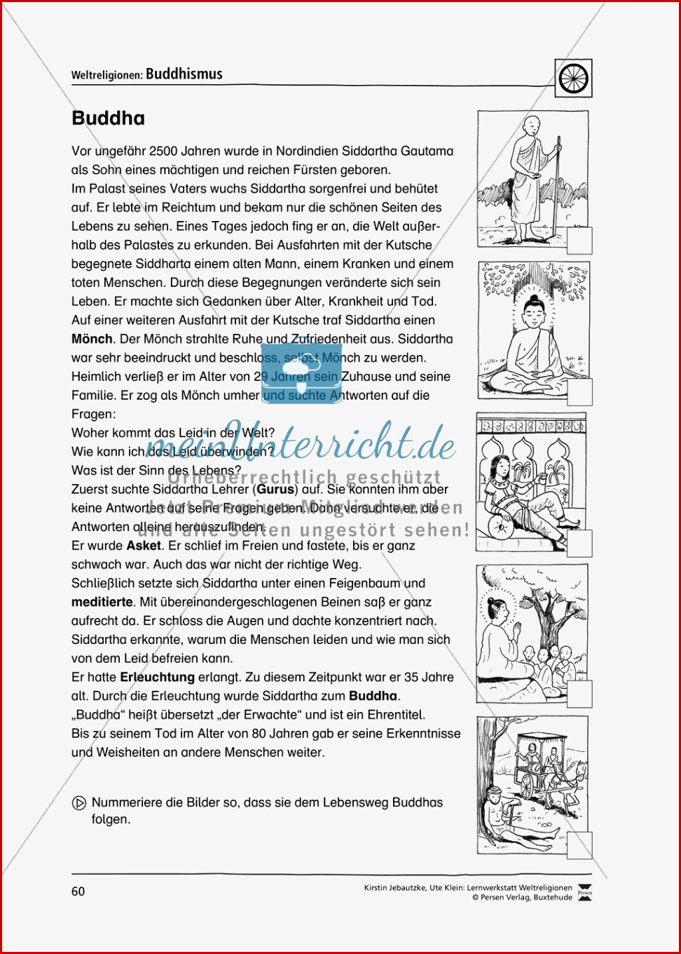 Unterrichtsmaterial Zum Buddhismus Mit Infomaterial Zu