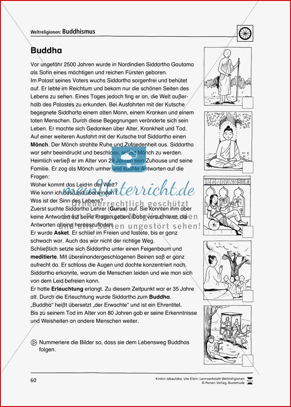 Unterrichtsmaterial Zum Buddhismus Mit Infomaterial Zu