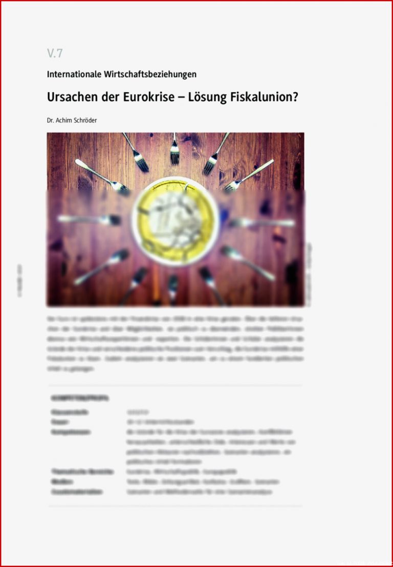 Ursachen Der Eurokrise – Lösung Fiskalunion