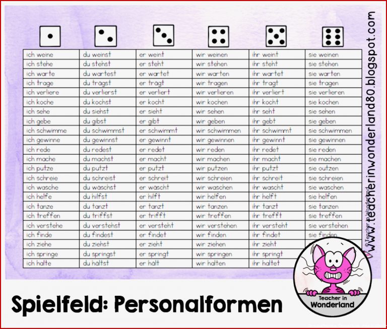 Verben Personalformen Arbeitsblätter Worksheets