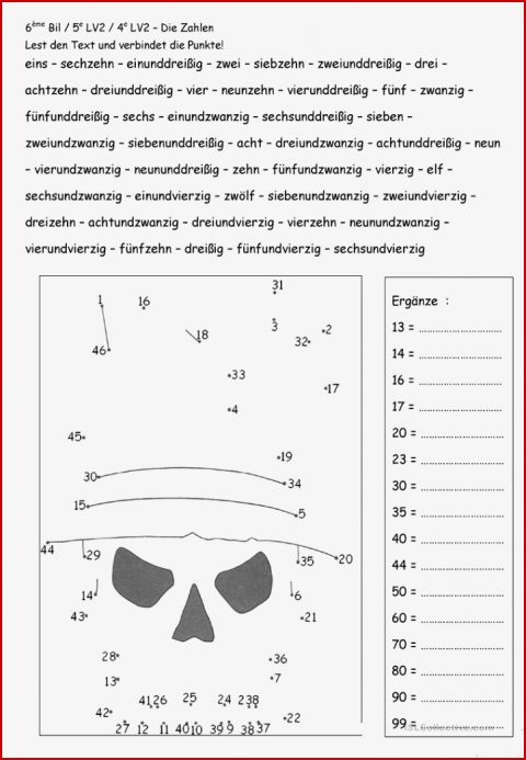 Verbinde Zahlen Arbeitsblatt Kostenlose Daf