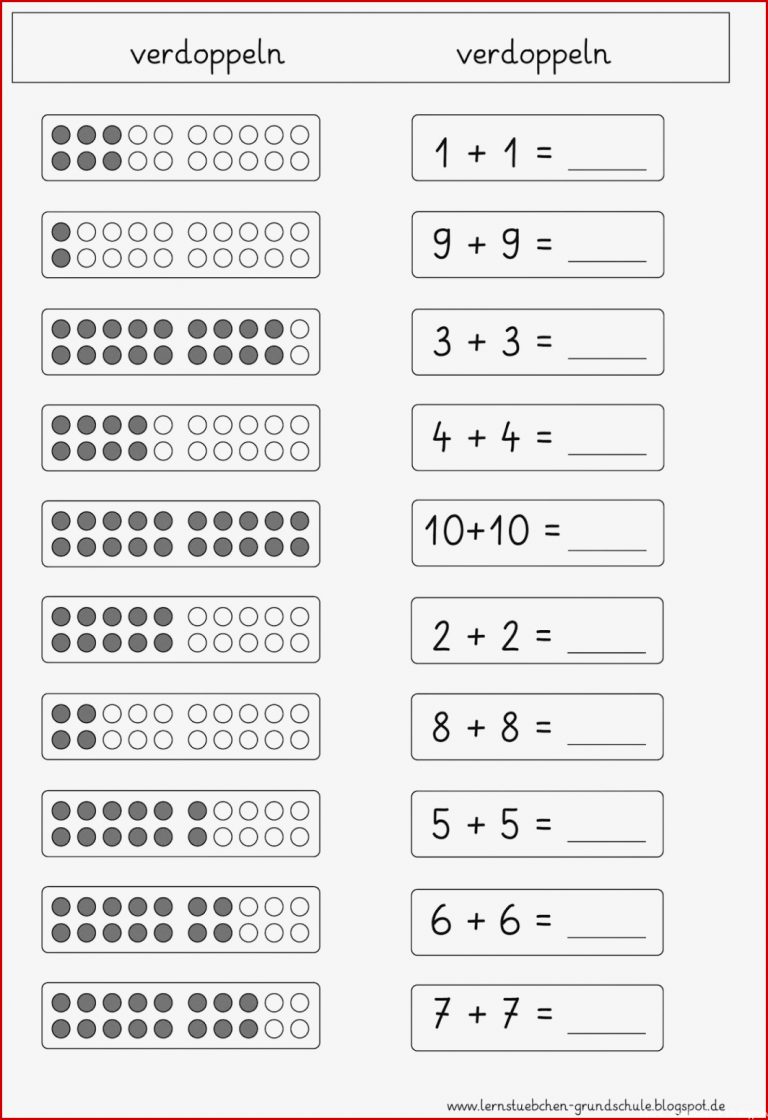 Verdoppeln Arbeitsblätter
