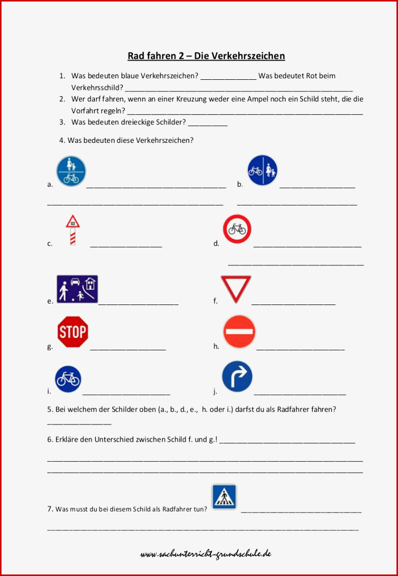 Verkehrserziehung Grundschule Arbeitsblätter