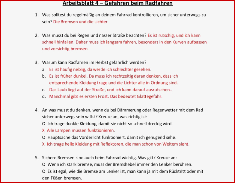 Verkehrserziehung Grundschule Arbeitsblätter Kostenlos