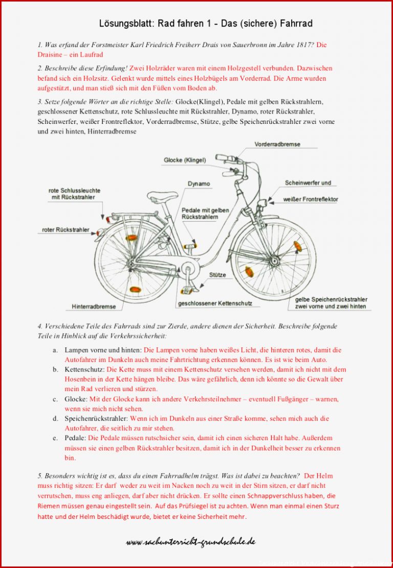 Verkehrserziehung Grundschule Sachunterricht