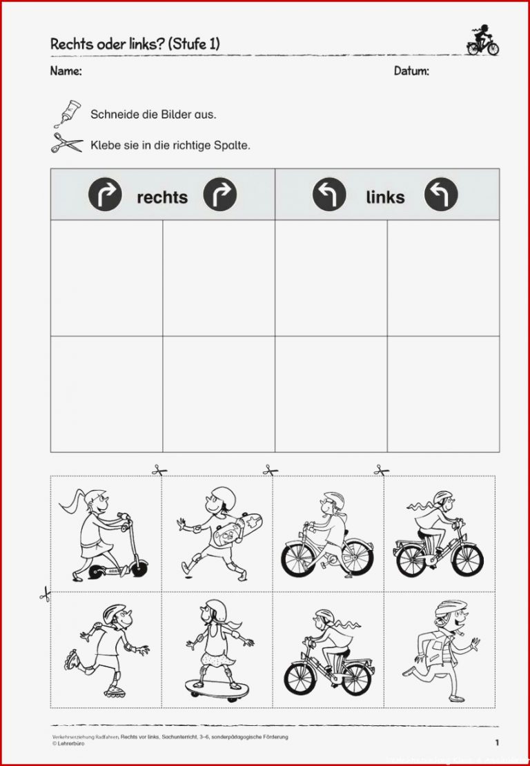 Verkehrserziehung Klasse 1 Arbeitsblätter Ideen
