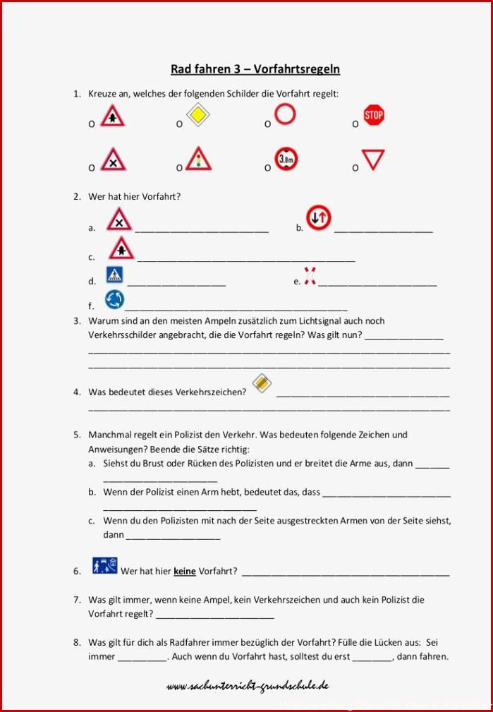 Verkehrserziehung Klasse 4 Sachunterricht