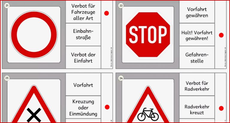 Verkehrsschilder Grundschule Zum Ausdrucken