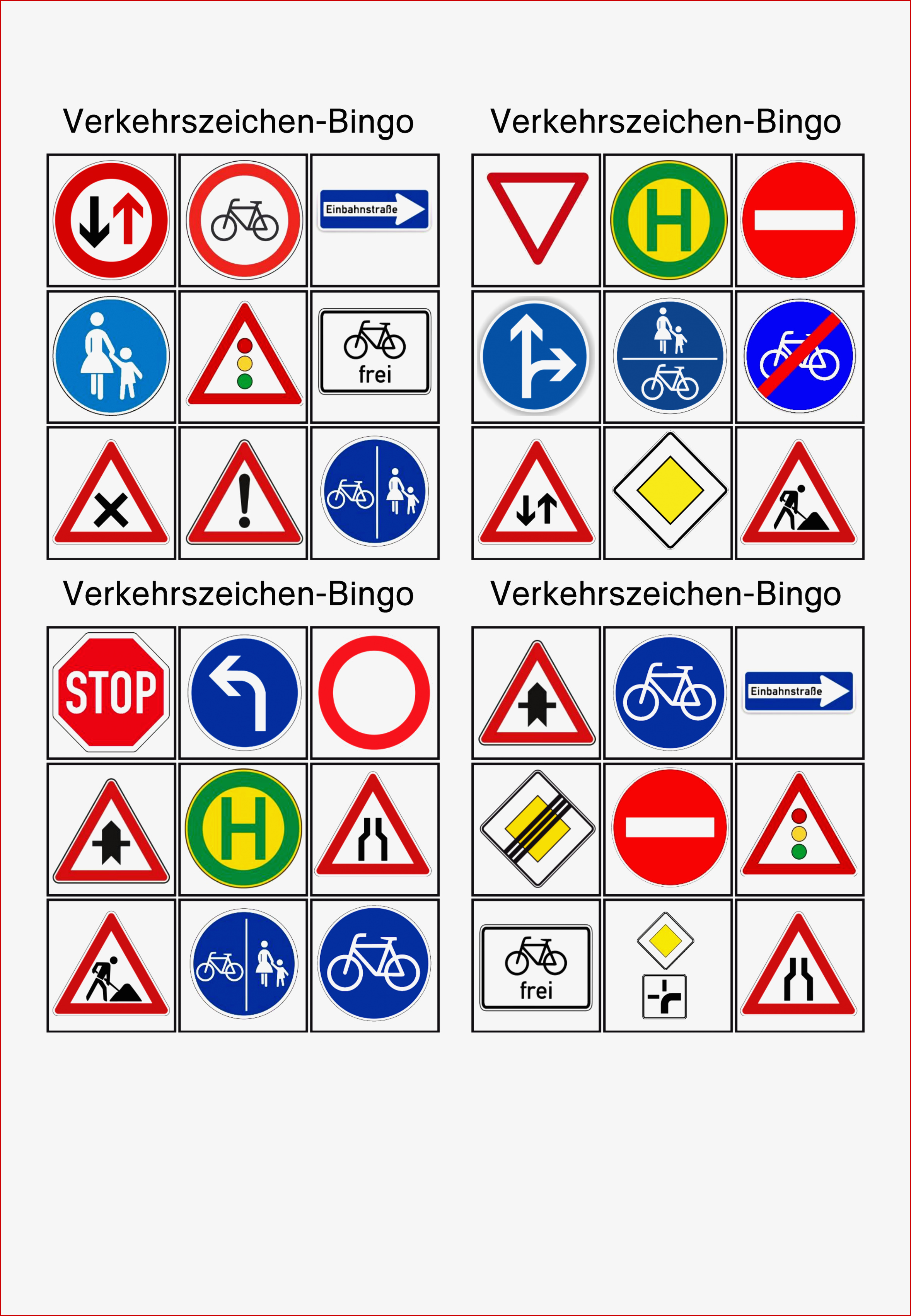 Verkehrsschilder Grundschule Zum Ausdrucken