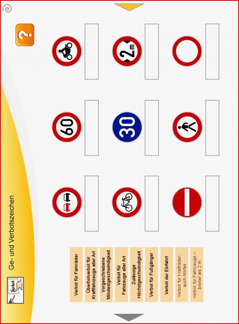 Verkehrszeichen lernen arbeitsblätter Verkehrszeichen der