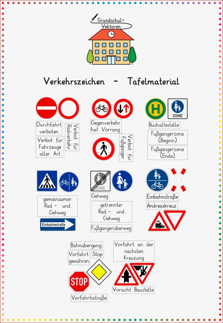 Verkehrszeichen Tafelmaterial – Unterrichtsmaterial im