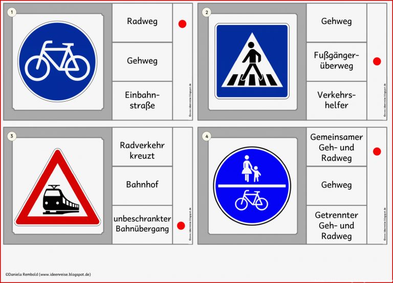 Verkehrszeichen Verkehrserziehung Kindergarten