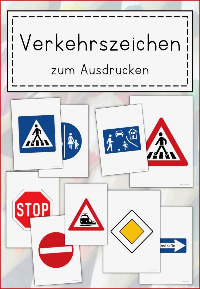 Verkehrszeichen zum Ausdrucken Verkehrserziehung