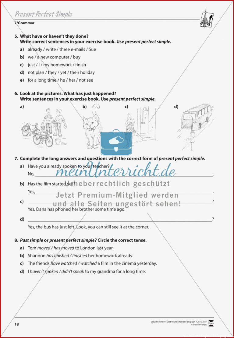 Vertretungsstunden Englisch 7 Klasse Übungen Zur