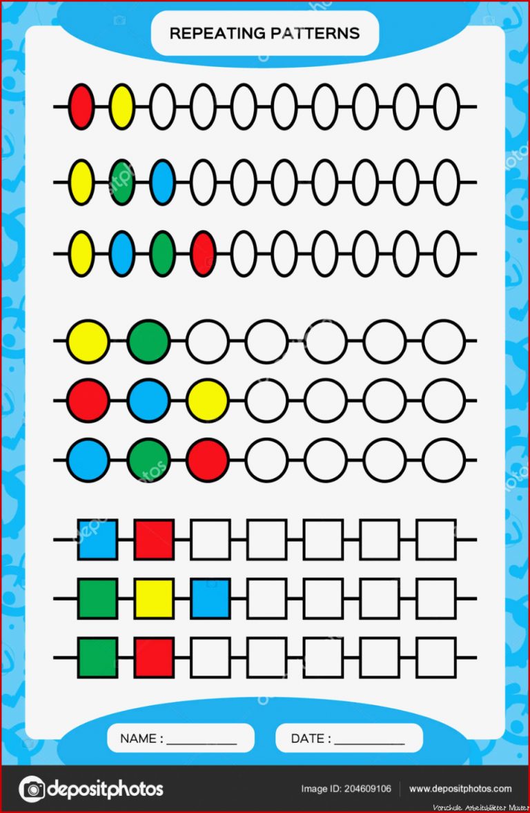 Vollständiges Arbeitsblatt Für Sich Wiederholende Muster