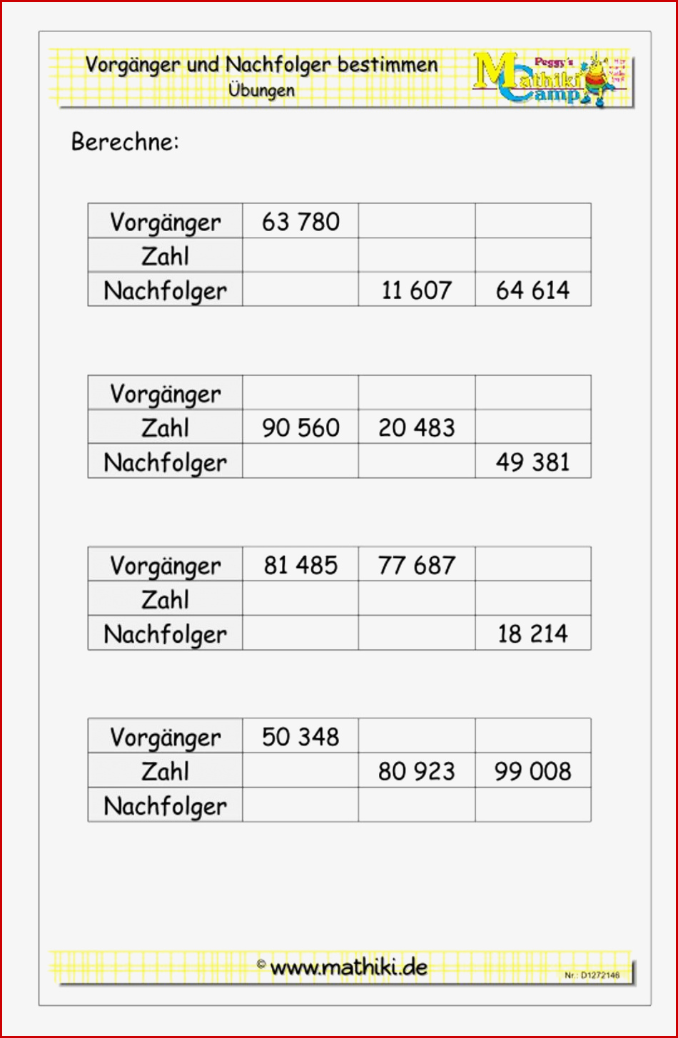 Vorgänger Nachfolger Bis Klasse 4 Mathiki