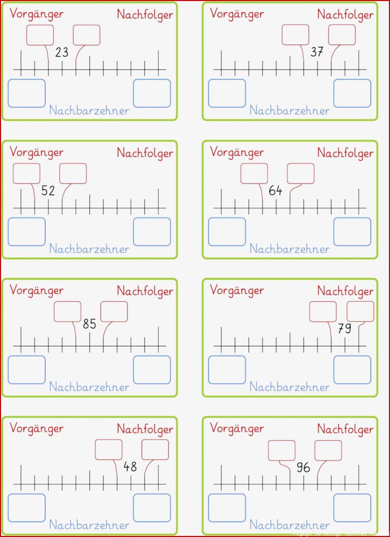 Vorgänger Nachfolger Und Nachbarzehner