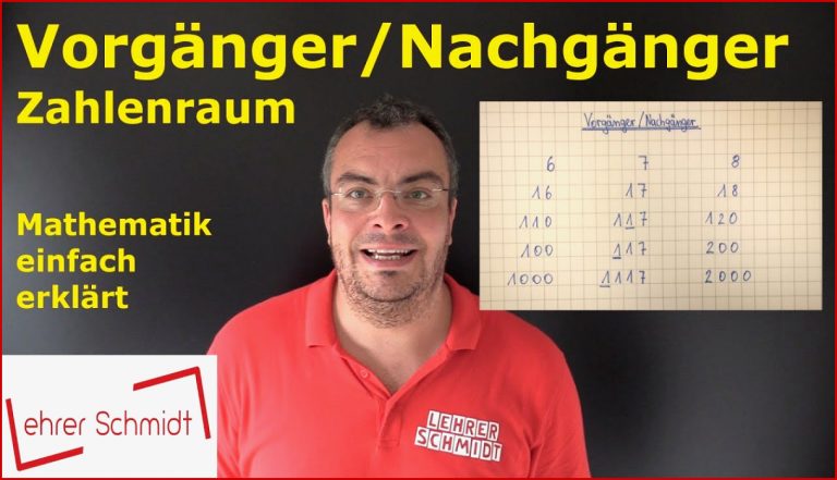 Vorgänger und Nachgänger | Mathematik - einfach erklärt | Lehrerschmidt