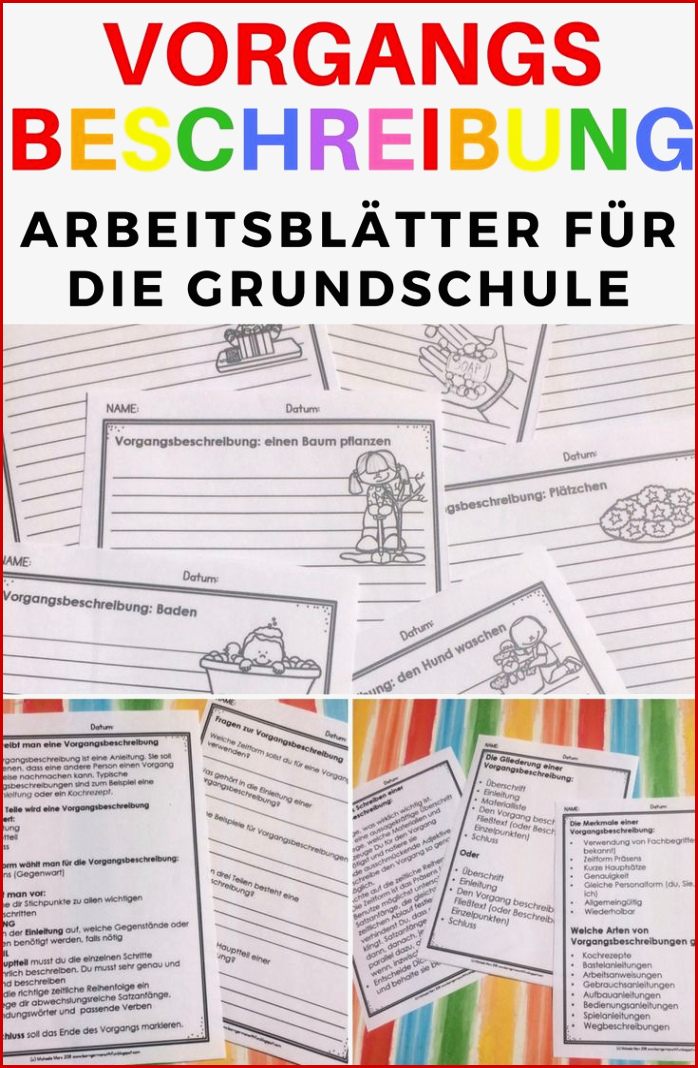 Vorgangsbeschreibung Arbeitsblätter Für Grundschule