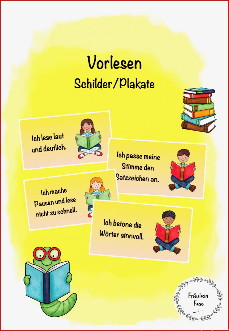 Vorlese Regeln Plakate Schilder in 2020