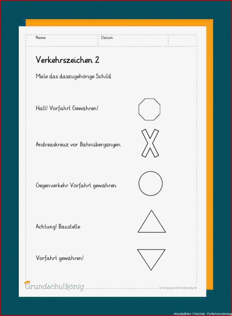 Vorschule Verkehrserziehung Kindergarten Arbeitsblatter