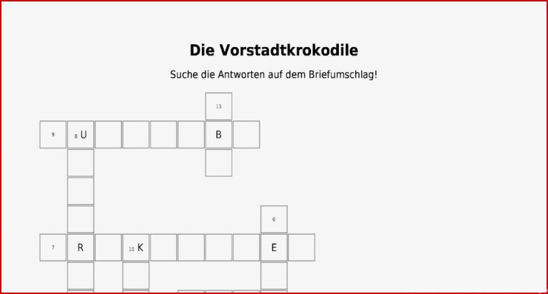 Vorstadtkrokodile Arbeitsblätter Lösungen Worksheets