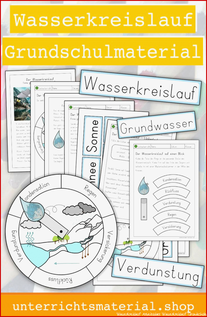 Wasserkreislauf Arbeitsblatt