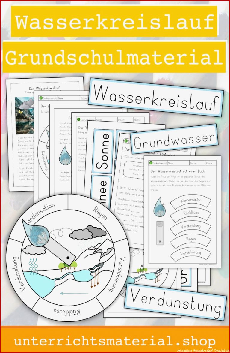 Wasserkreislauf Arbeitsblatt