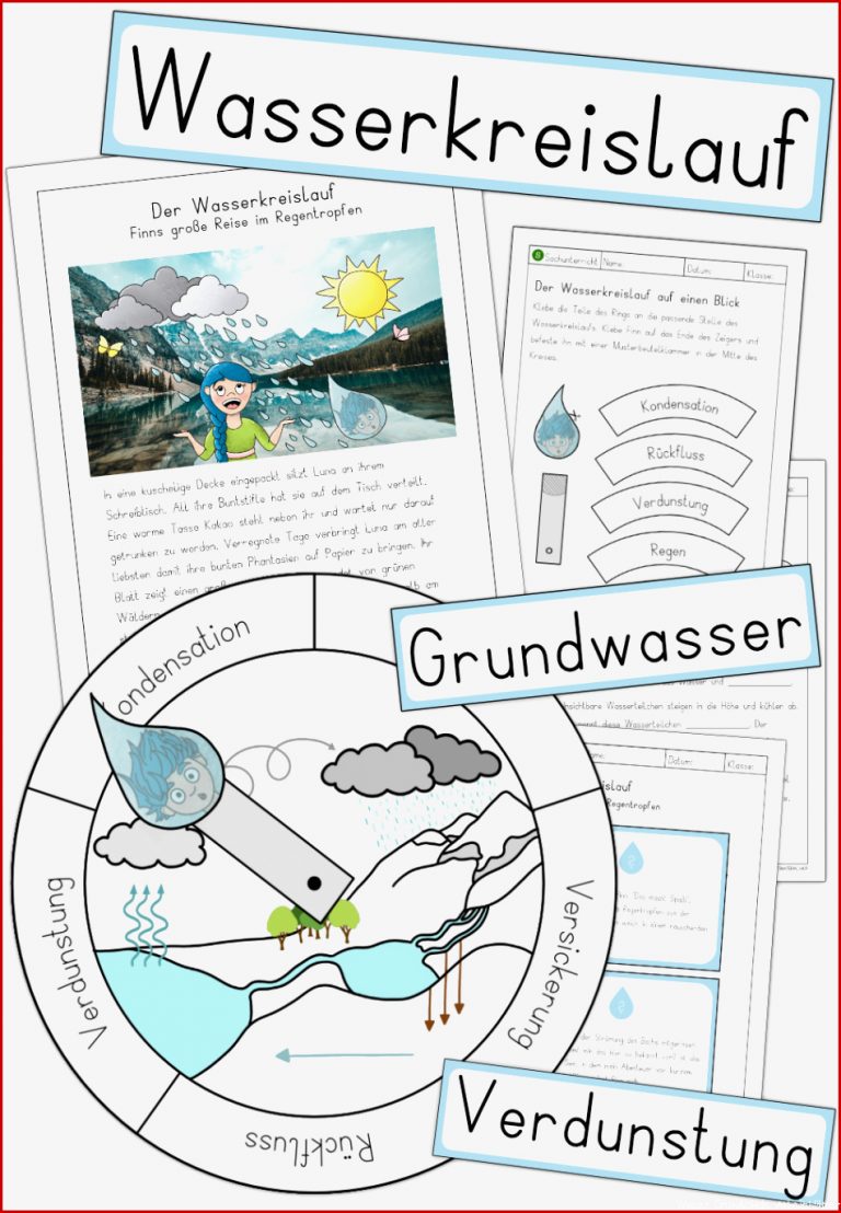 Wasserkreislauf Grundschule Arbeitsblätter Worksheets