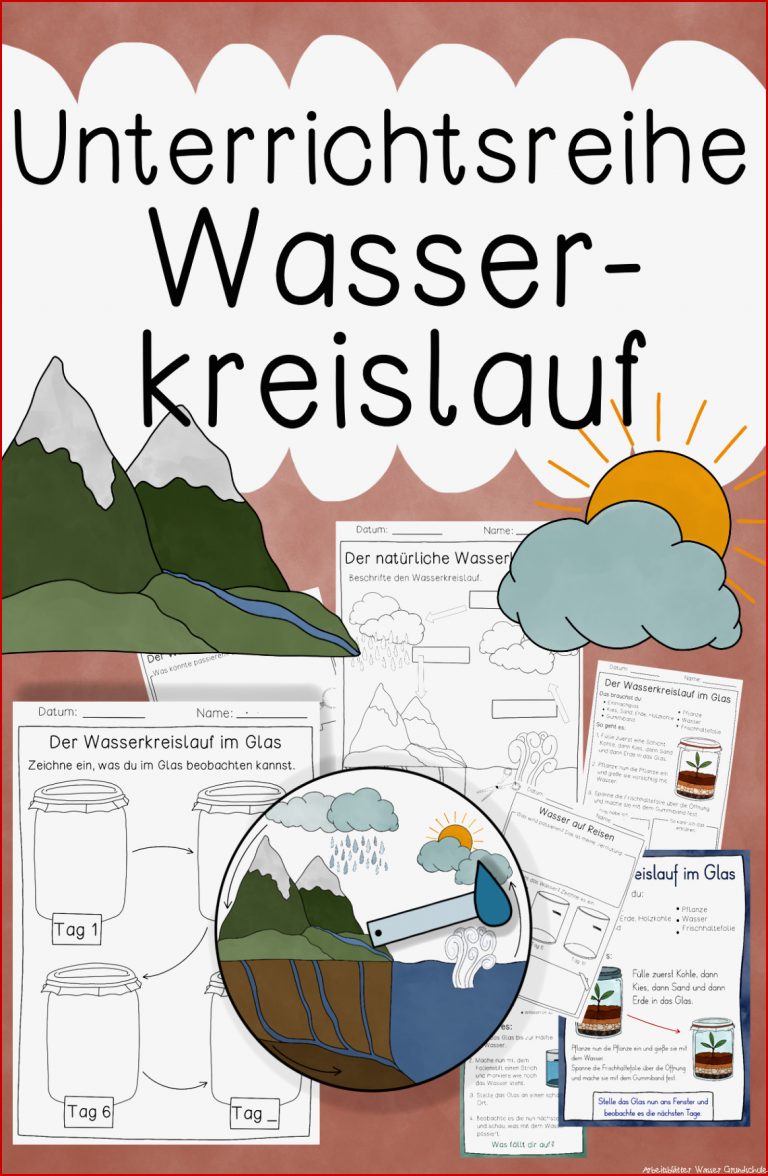 Wasserkreislauf Unterrichtsreihe Arbeitsblätter