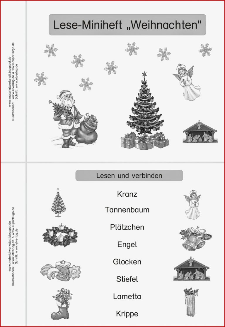 Weihnachten Arbeitsblätter Grundschule kinderbilder