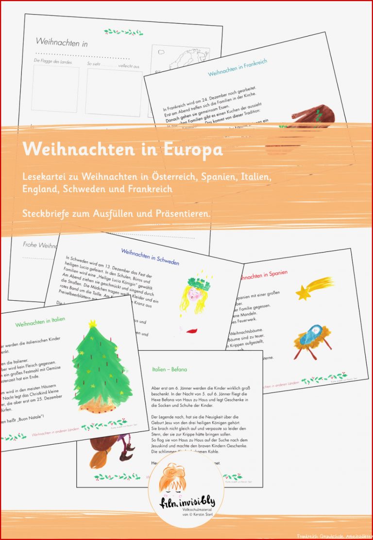 Weihnachten In anderen Ländern Grundschule Arbeitsblätter