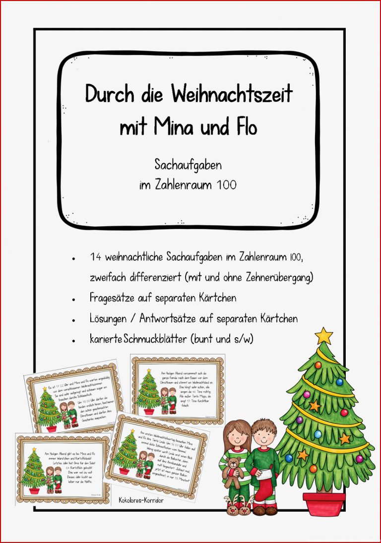 Weihnachten mit Mina und Flo Sachaufgaben im Zahlenraum