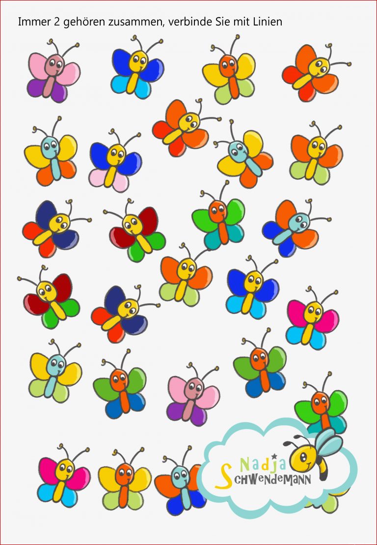 Welche Schmetterlinge gehören zusammen Vorschulblatt
