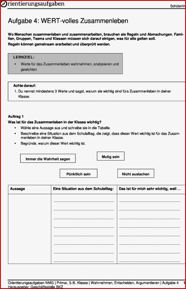 Werte Und normen Klasse 5 Arbeitsblätter Worksheets