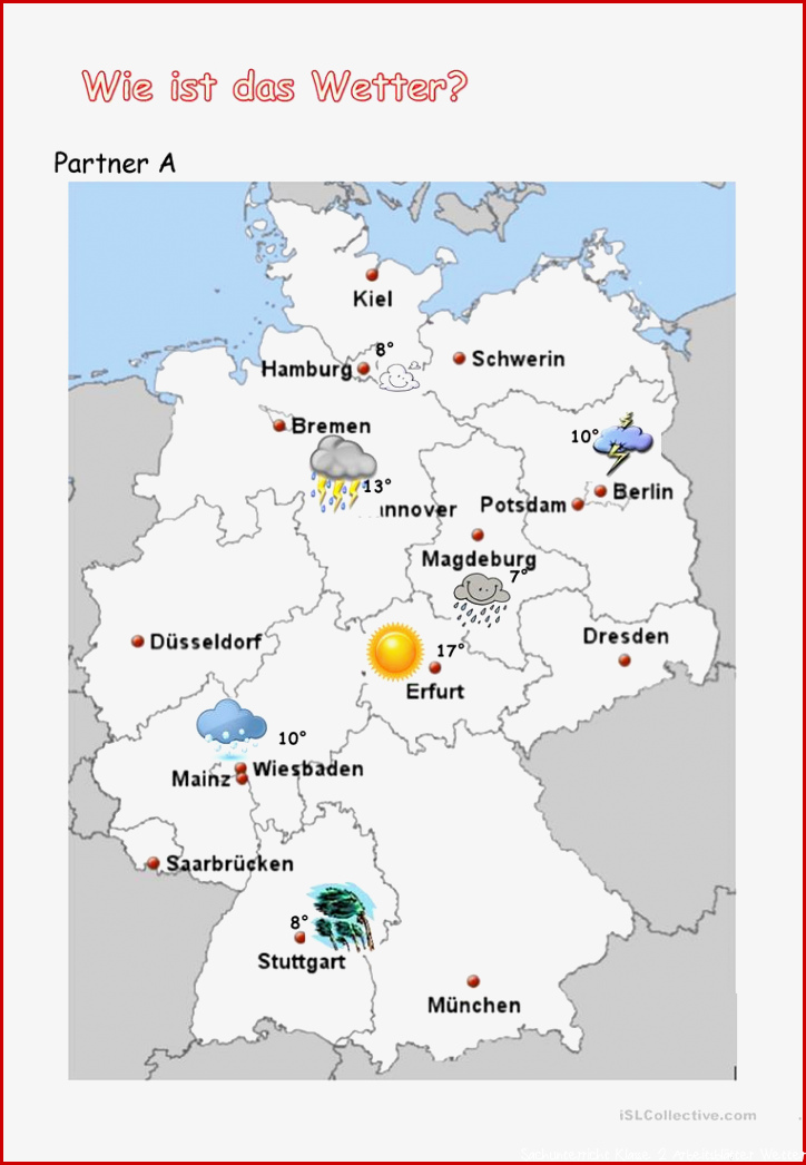 Wetter in Deutschland Wechselspiel Arbeitsblatt
