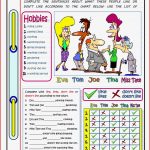 What Do they Like Hobbies Worksheet Free Esl