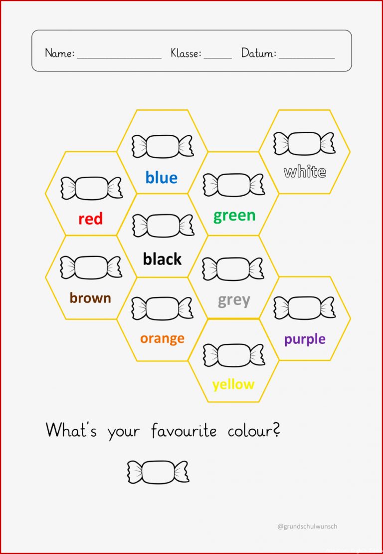 Whats Your Favourite Colour Arbeitsblatt