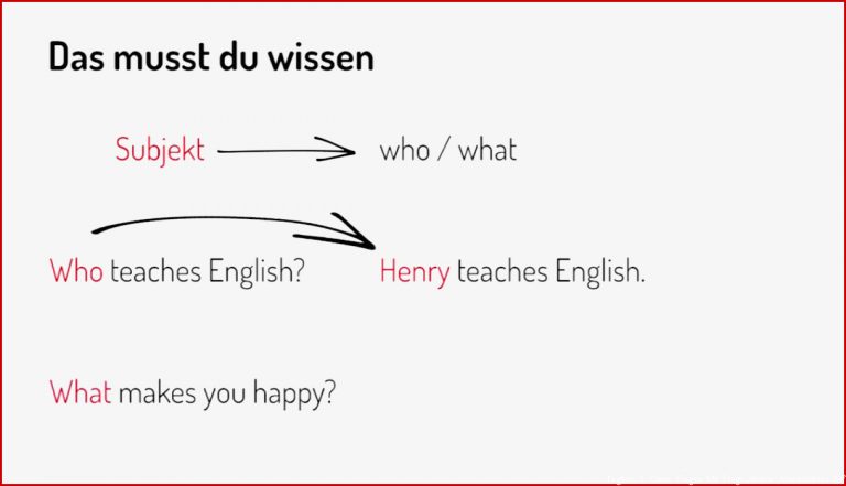 Wie Du Im Englischen Mit who Und What Nach Subjekt Und Objekt Fragst (vorschau)