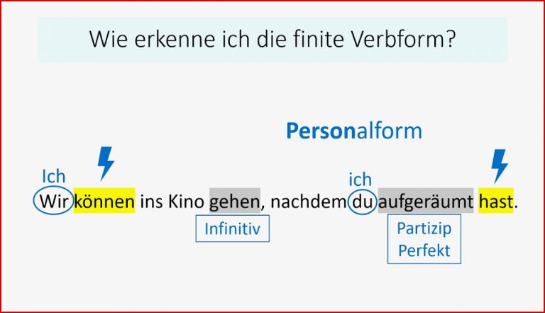 Wie erkenne ich finite Verbform