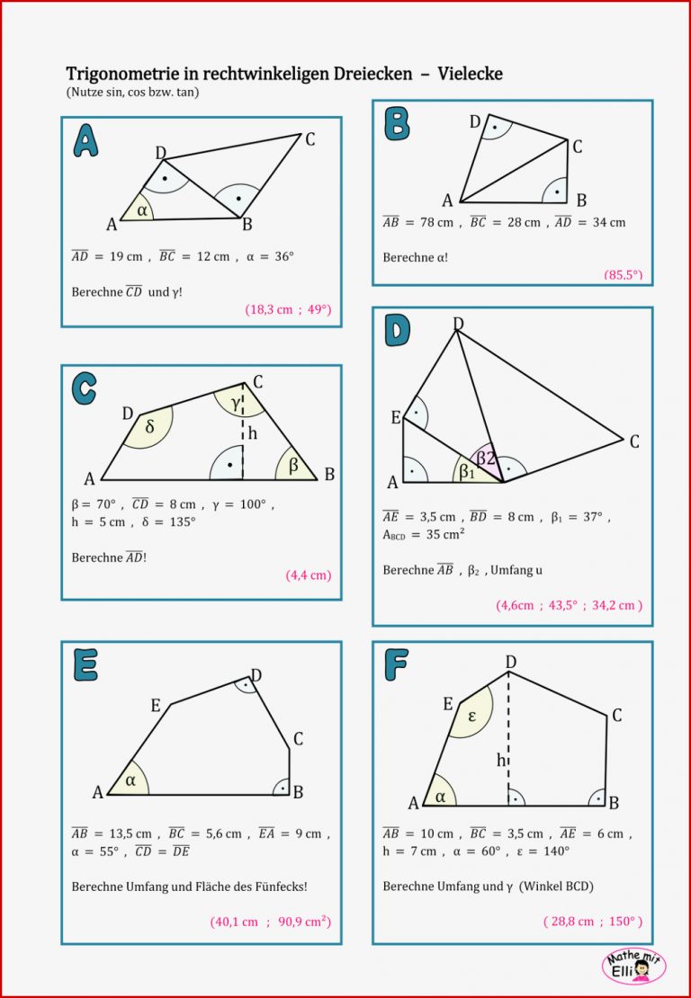Winkel Berechnen Klasse 6 Arbeitsblätter Dorothy Meyer