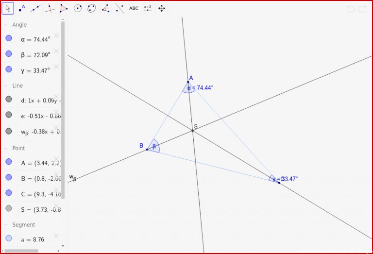 Winkelhalbierende – Geogebra