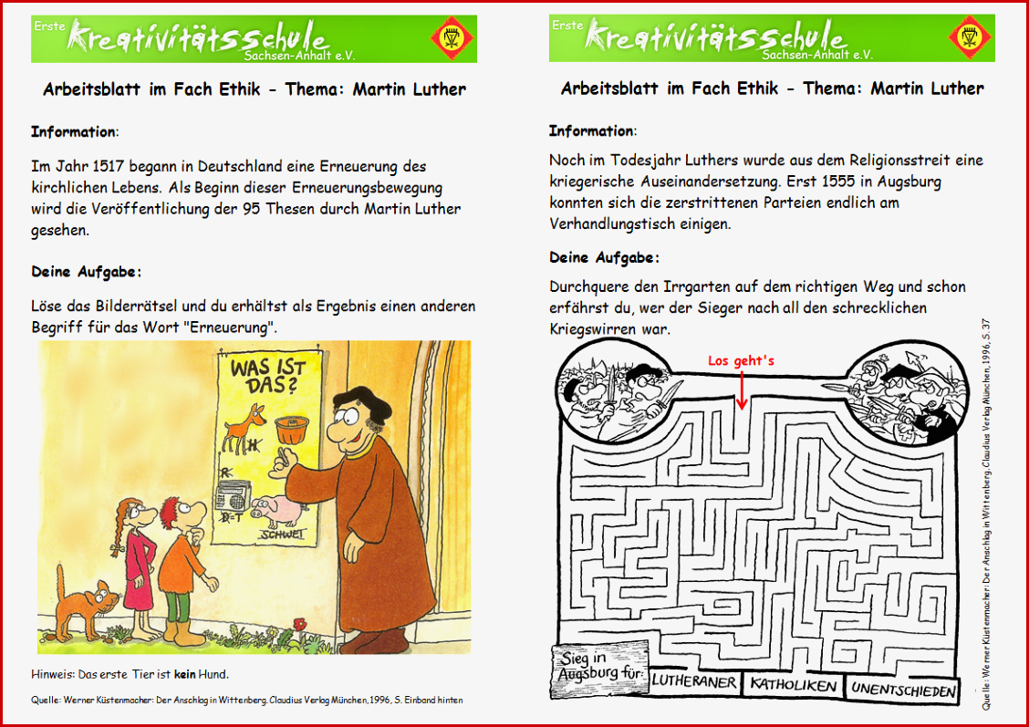 Wir Erstellen Ein Luther Brettspiel Arbeitsblätter Und