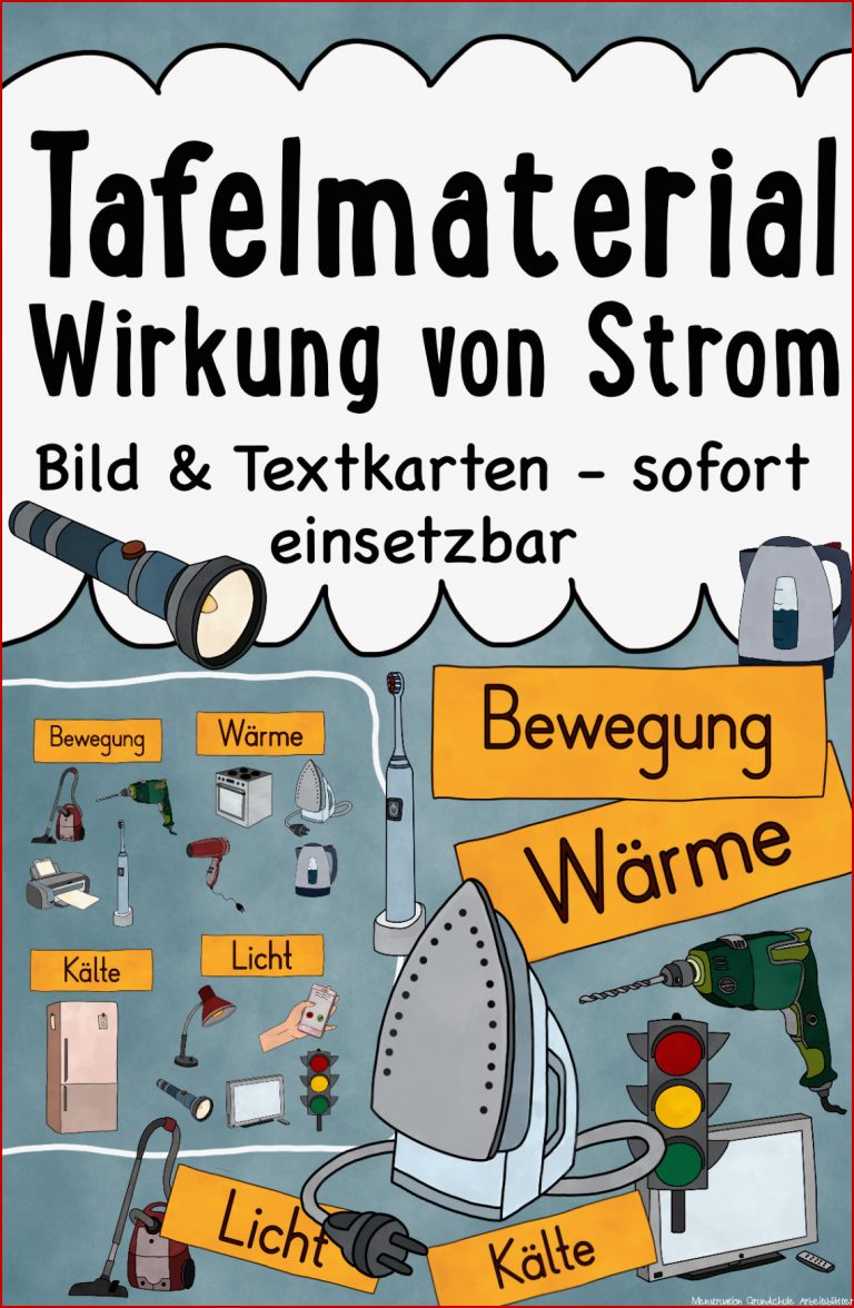 Wirkung von Strom Tafelmaterial