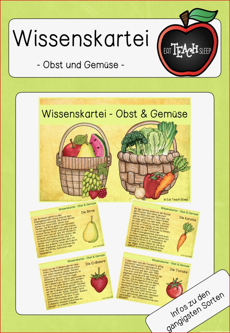 Wissenskartei Obst und Gemüse